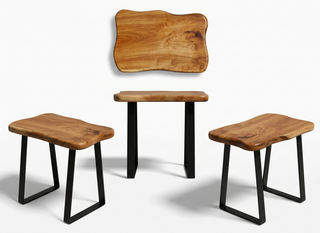 Live Edge and Metal Leg Accent Table*