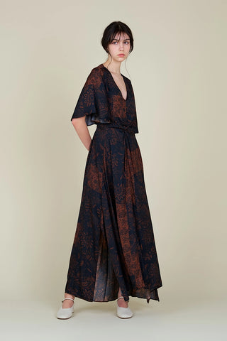 Maeve Open Back Satin Maxi Dress