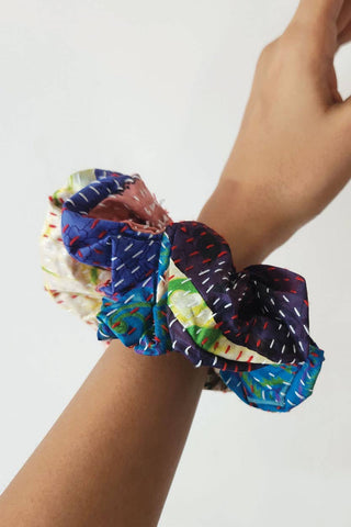 Silk Kantha Scrunchies