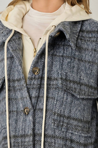 Highlands Hooded Twofer Plaid Jacket