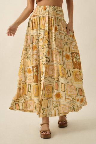 The Shoreline Palm Maxi Skirt