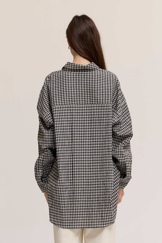 42192BG - STRIPE OVERSIZE GINGHAM SHIRT