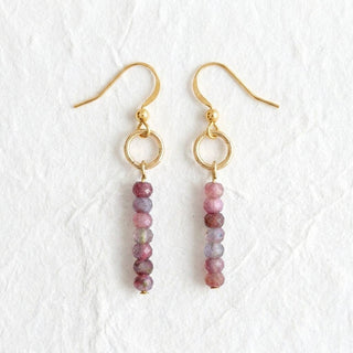 Rose Aura Tourmaline Drop Earrings