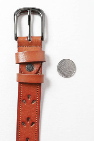 Petal Punch-Out Leather Belt
