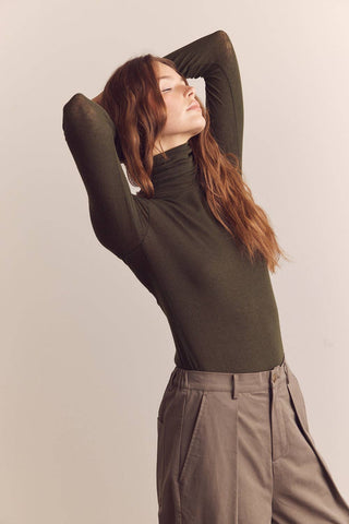 Wool Blend Lightweight Turtleneck