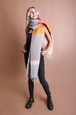 Palette Color Block Faux Mohair Scarf