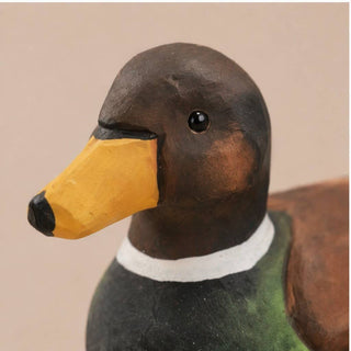 Hand-Painted Carved Basswood Duck Figurine