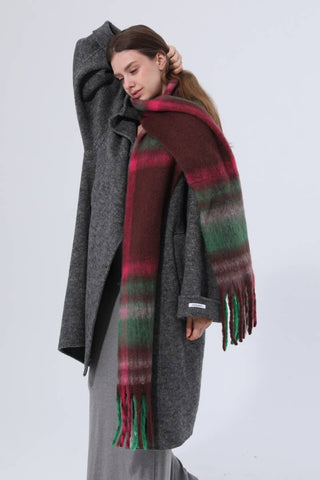 Hearthside Plaid Fringe Scarf