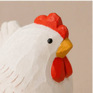Chubby Chicken Hand Carved Figurine