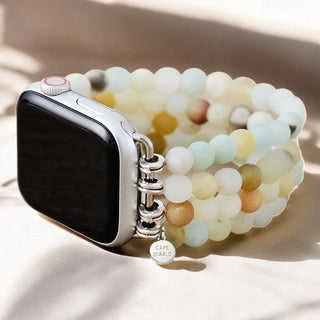 Amazonite Jasper Stretch Apple Watch Strap - 6.5-7in