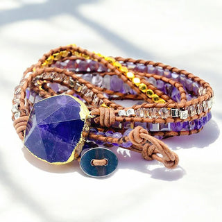 Amethyst Imperial Wrap Bracelet - Adjustable