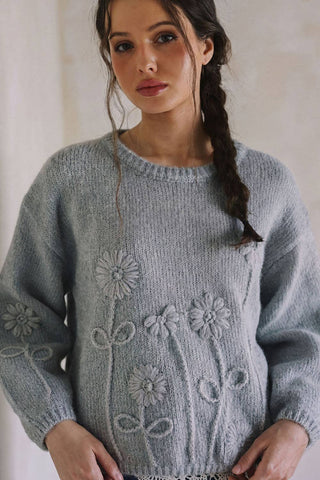 The Meadow Embroidered Floral Sweater