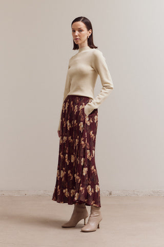 Bekah Floral Print Midi Skirt