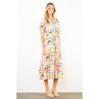 The Fruit Print Midi Dress