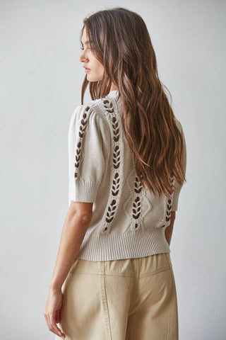 The Contrast Stitch Knit Pullover