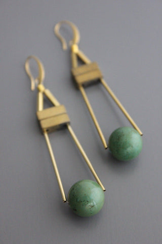 Daphne Hematite and Gold Earrings