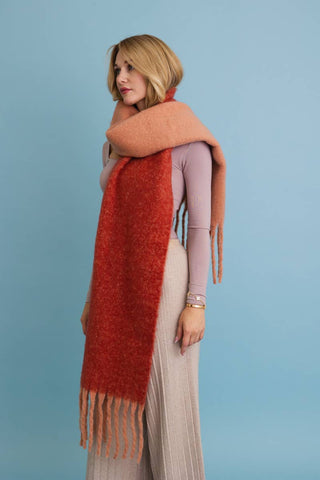 Ember Two-Tone Fringe Scarf