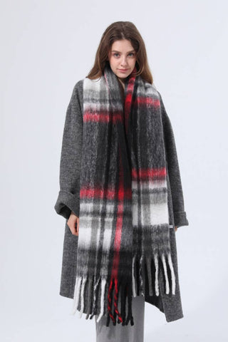 Hearthside Plaid Fringe Scarf