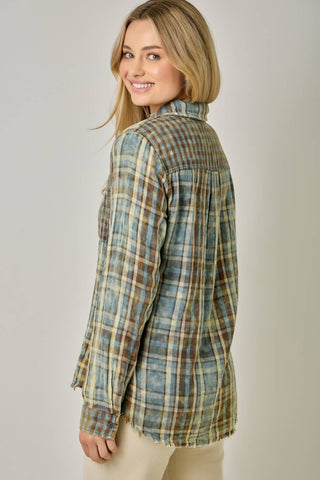 Hearthstone Washed Plaid Fringe Shirt