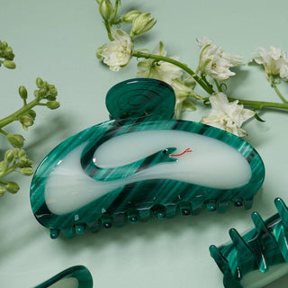 Serpent Jade Green Acetate Claw Clip