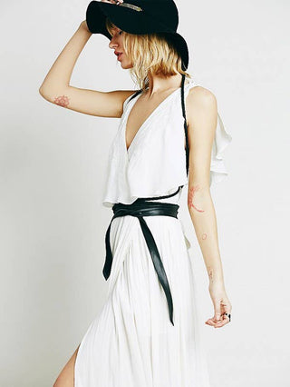 Midi Wrap Belt – Black | Adjustable One-Size