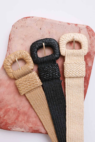 Raffia Stretch Belt