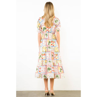The Fruit Print Midi Dress