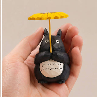 Totoro Figurine With Sunflower-Umbrella