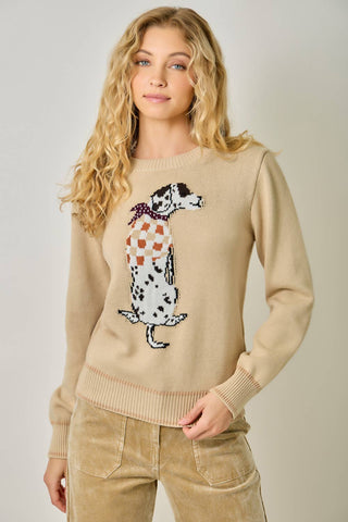 Dapper Dalmatian Scarf Dog Sweater