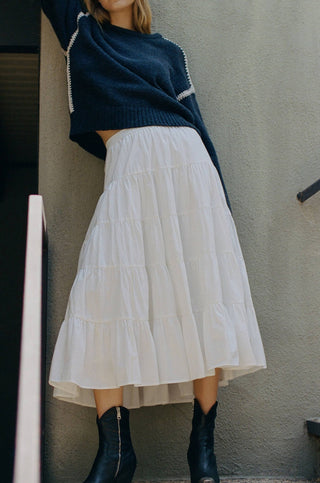 The Ruffled Flare Midi Skirt