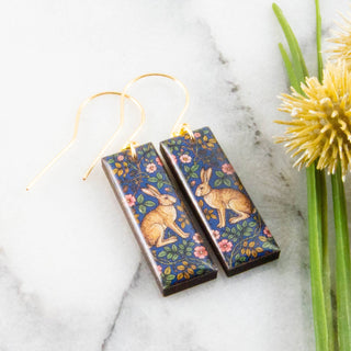 Classic Rabbit Rectangle Earrings