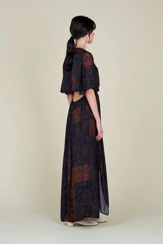 Maeve Open Back Satin Maxi Dress