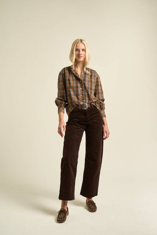 Alexa Plaid Blouse - Blue