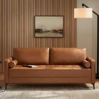 Marie Faux Leather MidCentury Mod Sofa*