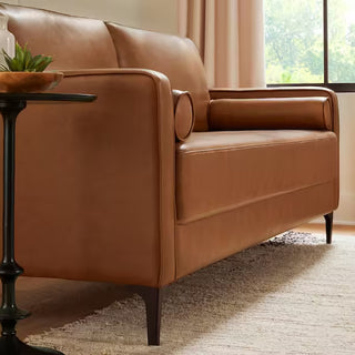 Marie Faux Leather MidCentury Mod Sofa*