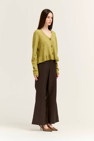 The Linnet Ruffle Hem Cardigan