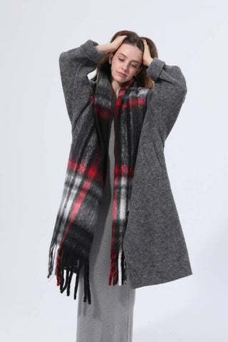 Hearthside Plaid Fringe Scarf