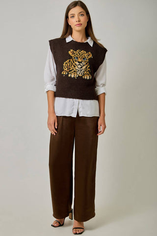 Cocoa Cub Leopard Mohair Vest