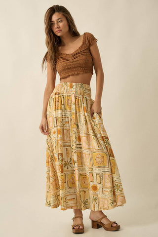 The Shoreline Palm Maxi Skirt