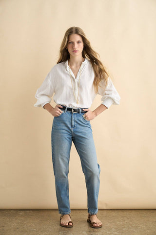 The Alexa Cotton Blouse — White