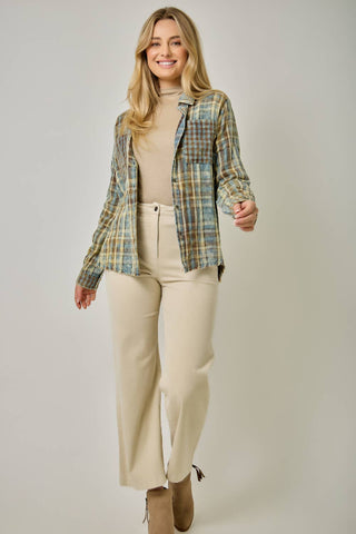 Hearthstone Washed Plaid Fringe Shirt