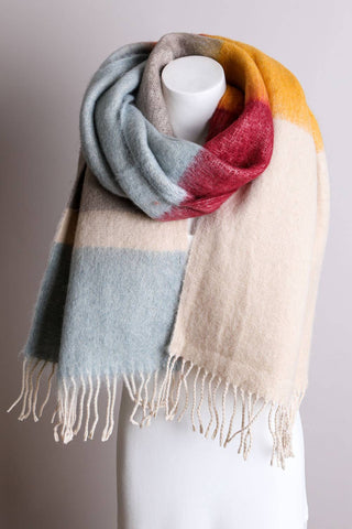 Palette Color Block Faux Mohair Scarf