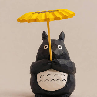 Totoro Figurine With Sunflower-Umbrella
