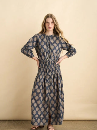 Uma Smocked Waist Midi Dress