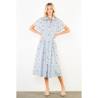The Lobster Print Stripe Dress