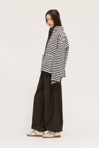 Cocoa Stripe Fleece Jacket
