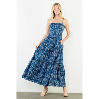 The Fish Print Tiered Dress