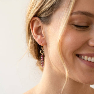 Rose Aura Tourmaline Drop Earrings