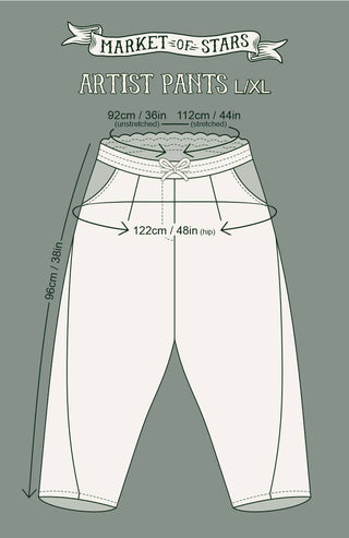 The Mythmaker Linen Crop Artist Pant w/ Boho Landscape Print