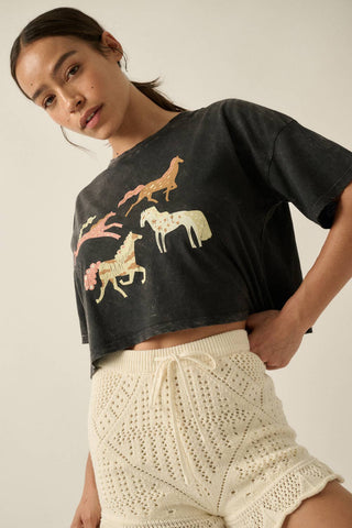 The Painted Horses Cropped Tee